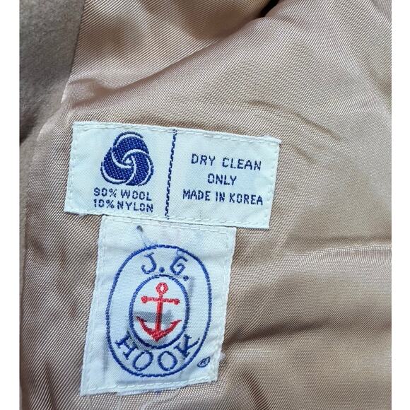 VTG JG Hook Wool Blend Cropped Fitted Blazer Camel Size M Academia Preppy Career - Picture 3 of 11